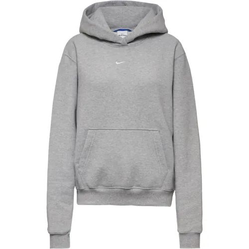 Nike, Nike Studio Fleece Medium Weight Damen Hoodie Hellgrau, Damen, Größe: S