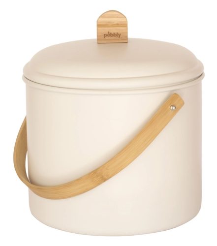 DIVERSE, Diverse Komposteimer Pebbly Beige Stahl/Holz - Farbe: cream - Material: Holz/Stahl