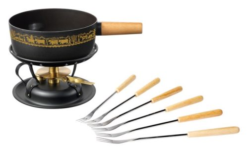 Stöckli, Stöckli Käsefonduegarnitur Classic/Emotion Alpaufzug – Fondue Set – schwarz