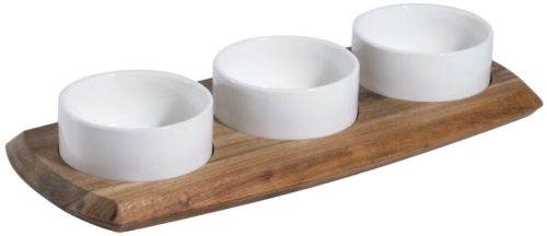 Contacto, Dip Contacto Bander Braun Holz/Porzellan - Material: Akazienholz/Porzellan - Dip