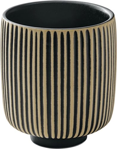 Playground, Playground Becher Nara hoch Relief; 320 ml, 8x9.5 cm (ØxH); schwarz/weiss; rund; 6 Stück / Pack