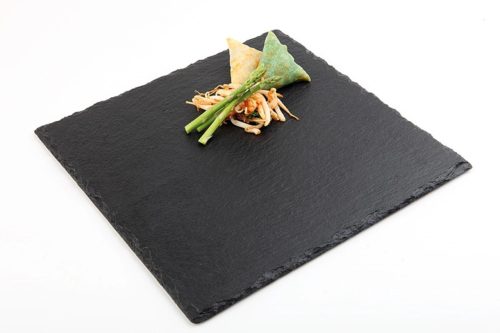 Aps, APS Untersetzer MORRA, 4er Set, Naturschiefer; 30x30x0.7 cm (LxBxH); schwarz; quadratisch