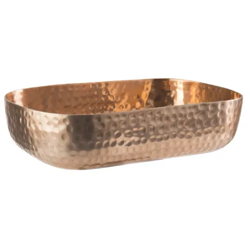 Schale 23x15.5cm, H6cm, gehämmert, kupferfarbig