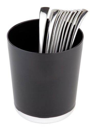 Aps, APS Tischreste- / Besteck Behälter Base Chrom; 1300 ml, 13x15.5 cm (ØxH); schwarz; rund