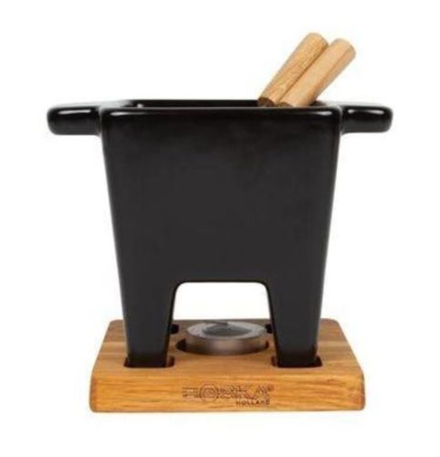 DIVERSE, Diverse Fondue-Set Tapas Schwarz Keramik/Stahl 0.3 l - Fondue-Set
