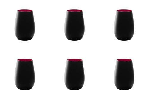 6er Set Elements Becher 465ml schwarz/rot