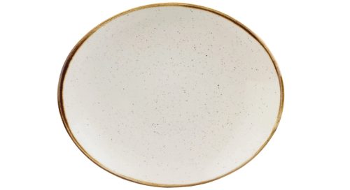 Churchill, Churchill Teller Stonecast Barley White oval Coupe; 19.2x16 cm (LxB); weiss/braun; oval; 12 Stück / Pack
