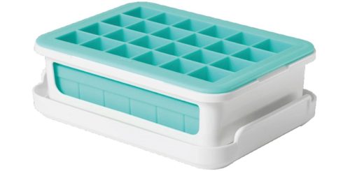 OXO, OXO Eiswürfelform Don I Blau/Weiss Kunststoff 12.5 cm 18 cm - Farbe: Weiss/Hellblau - Material: Kunststoff/Silikon - Eiswürfelform