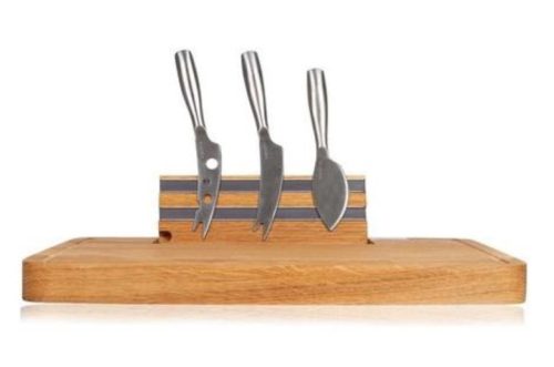 DIVERSE, Diverse Käsemesser Partyclette Braun/Silber Edelstahl/Holz 28.7 cm 34.1 cm - Farbe: natur/silber - Käsemesser