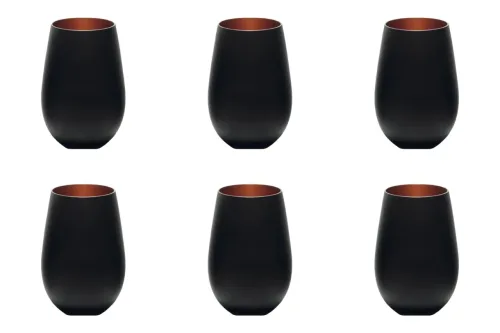 6er Set Elements Becher 465ml schwarz/bronze