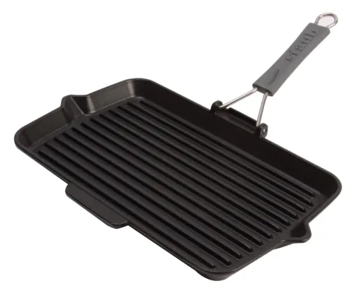 staub, Grillpfanne STAUB Schwarz Eisen/Silikon 2.5 cm - Material: Silikon/Eisen