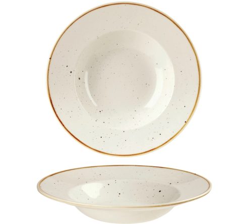 Churchill, Churchill Teller tief Stonecast Barley White; 284 ml, 24x3.7 cm (ØxH); weiss/braun; rund; 12 Stück / Pack