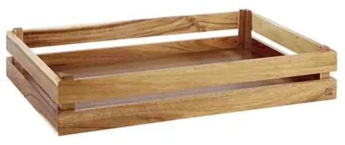 Aps, APS Holzbox SUPERBOX, Akazienholz GN 2/4; GN 1/1, 55.5x35x10.5 cm (LxBxH); hellbraun; rechteckig