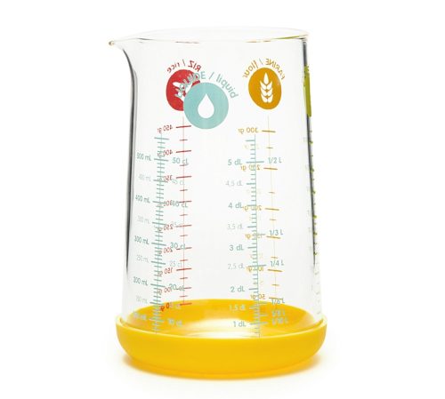 DIVERSE, Diverse Messbecher Pebbly Gelb Glas/Kunststoff 0.5 l - Material: Glas/Silikon - Messbecher