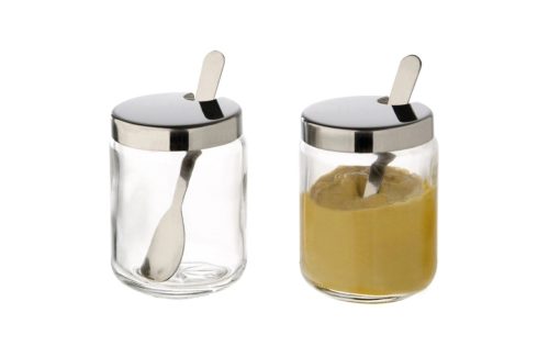 Aps, APS Senftöpfchen; 70 ml, 5x6.3 cm (ØxH); silber/transparent; 2 Stück / Pack