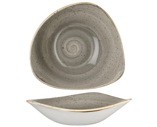 Churchill, Churchill Bowl Stonecast Peppercorn dreieckig; 370 ml, 18.5 cm (B); grau/braun; dreieckig; 12 Stück / Pack
