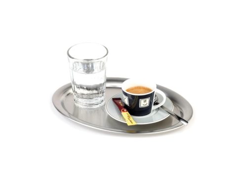 Aps, APS Serviertablett KAFFEEHAUS, Edelstahl, oval, matt; 26.5x19.5x1.5 cm (LxBxH); silber; oval
