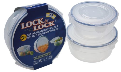 Lock&Lock, Lock&Lock Schüssel-Set Sound Lock Transparent Kunststoff 43 cm 22.5 cm - Material: Polypropylen/Silikon - Schüssel-Set