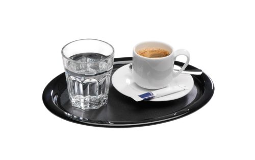 Aps, APS Serviertablett; 26x20x1.5 cm (LxBxH); schwarz; oval