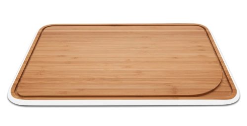 DIVERSE, Diverse Schneidebrett Pebbly Weiss/Braun Bambus 25 cm 35 cm - Farbe: weiss/natur - Schneidebrett