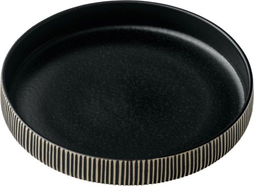 Playground, Playground Teller tief Nara Relief; 1300 ml, 24x4.2 cm (ØxH); schwarz/weiss; rund; 6 Stück / Pack