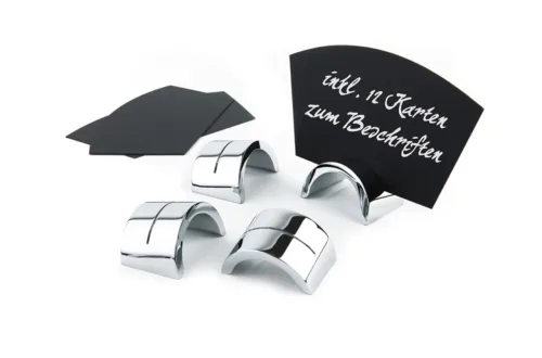 Aps, APS Kartenhalter-Set; 10x6x0.5 cm (LxBxH); schwarz/silber