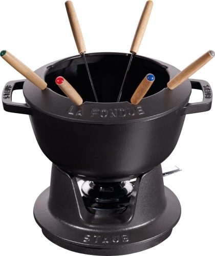 staub, staub - Fondue Set schwarz m. 2 Griffen, 20cm