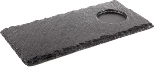 Aps, APS Naturschieferplatte 1 Absatz; 25x12x0.7 cm (LxBxH); schwarz; rechteckig