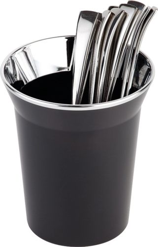 Aps, APS Tischreste- / Besteck Behälter TOP CHROM; 1000 ml, 13x15 cm (ØxH); schwarz; rund