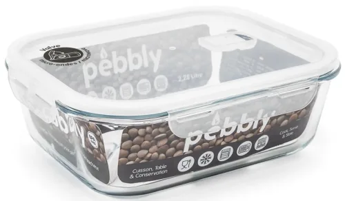 DIVERSE, Diverse Vorratsdose Pebbly Transparent Glas 25.2 cm 8.8 cm - Vorratsdose