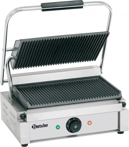 Bartscher, Bartscher Kontaktgrill "Panini", gerillt/gerillt – Gastro Grill/Griddleplatte – edelstahl