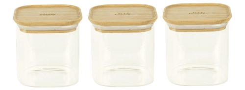 DIVERSE, Diverse Vorratsglas Pebbly Transparent Bambus/Glas 11 cm 11 cm 800 ml - Material: Glas/Bambus - Vorratsglas