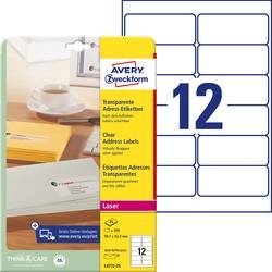 AVERY Zweckform, AVERY ZWECKFORM Adressetiketten 99,1x42,3mm L4772-25 Laser, transp. 300Stk./25Bl.