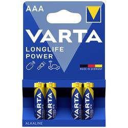 Varta LONGLIFE Power AAA Bli 4 Micro (AAA)-Batterie Alkali-Mangan 1.26 Ah 1.5 V 4 St.