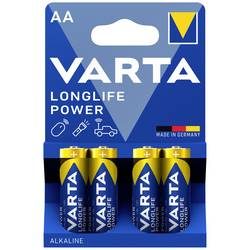 VARTA, VARTA Batterie Longlife Power 04906 121 414 AA/LR06, 4 St&uuml;ck
