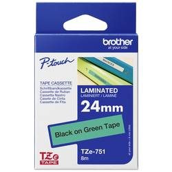 PTOUCH, PTOUCH Band, laminiert schwarz/gr&uuml;n TZe-751 PT-2450DX 24 mm