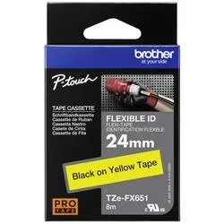 PTOUCH, PTOUCH Flexitape lamin. schwarz/gelb TZe-FX651 zu PT-550 24 mm