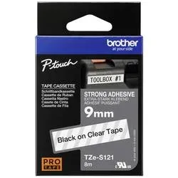 PTOUCH, PTOUCH Band, strong/adh. schwarz/klar TZe-S121 PT-300 9 mm