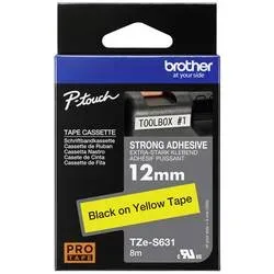 PTOUCH, PTOUCH Band, strong/adh. schwarz/gelb TZe-S631 PT-300 12 mm