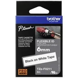 PTOUCH, PTOUCH Flexitape lamin. schwarz/weiss TZe-FX211 zu PT-550 6 mm
