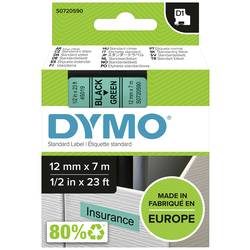 DYMO, Dymo D1 S0720590 / 45019 Authentic Schriftband Selbstklebend Schwarzer Druck auf Green 12 mm x 7m