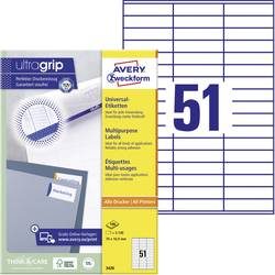 AVERY Zweckform, AVERY ZWECKFORM Universal-Etikett. 70x16,9mm 3420 weiss 5100 Stk./100 Blatt