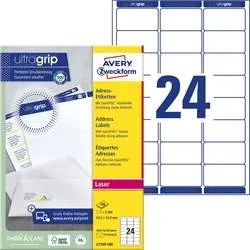 AVERY Zweckform, AVERY ZWECKFORM Adressetiketten 63,5x33,9mm L7159-100 weiss 2400 Stk./100 Blatt