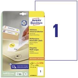 AVERY Zweckform, AVERY Zweckform L4735REV-25 Wiederablösbare Etiketten A4 Weiss 210 x 297 mm 30 Blatt à 1 Etiketten