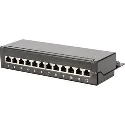 Digitus DN-91612SD-EA 12 Port Netzwerk-Patchbox CAT 6a 1 HE Schwarz (RAL 9005) Bestückt