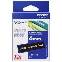 PTOUCH, PTOUCH Band, laminiert weiss/schwarz TZe-315 PT-1280VP 6 mm