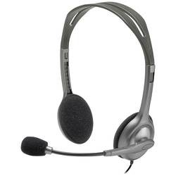 Logitech H111 On Ear Headset kabelgebunden Stereo Grau Mikrofon-Rauschunterdrückung Computer