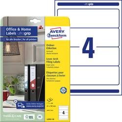 AVERY Zweckform, AVERY Zweckform L4761-10 Ordneretiketten A4 Weiss 61 x 192 mm 10 Blatt à 4 Etiketten