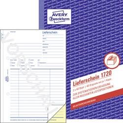 AVERY Zweckform, AVERY Zweckform Lieferscheine 1720 Weiss, Gelb A5 Perforiert 2 à 40 Blatt