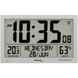 Techno Line WS 8013 Funk Wanduhr 36.9 cm x 22.9 cm x 2.4 cm Silber Großes Display